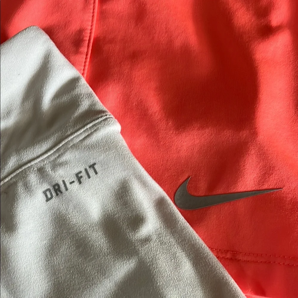 Nike Women's Bright Coral and White Skorts - Picture 3 of 10